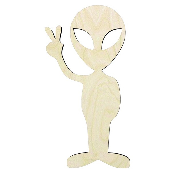 2"-20" Alien Wood Cutout - wood cutout by Growing Tree Gallery