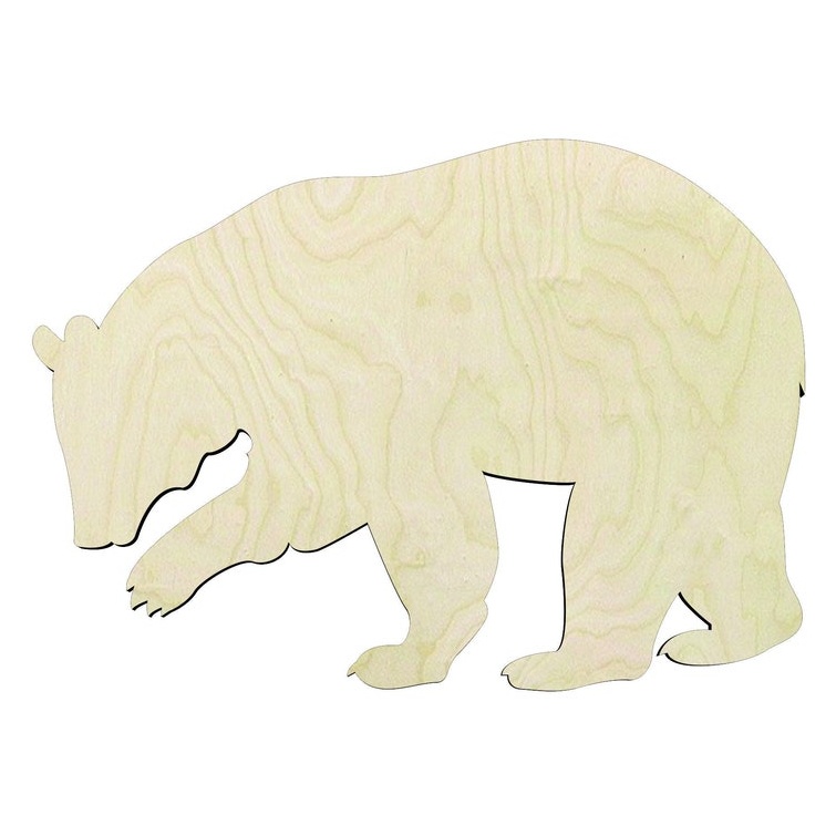 2"-20" Bear Wood#4 Wood Cutout - wood cutout by Growing Tree Gallery