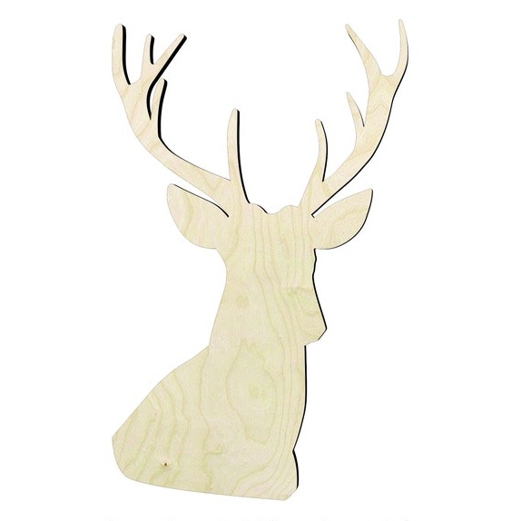 2"-20" Deer Head#2 Wood Cutout - wood cutout by Growing Tree Gallery