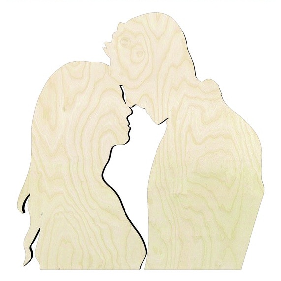2"-20" Lovers Wood- Man and woman Wood Cutout - wood cutout by Growing Tree Gallery