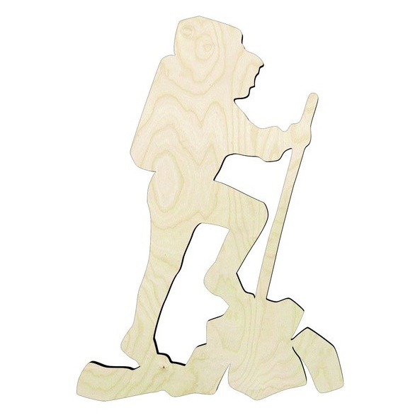 2"-20" Male Hiking Wood Cutout - wood cutout by Growing Tree Gallery