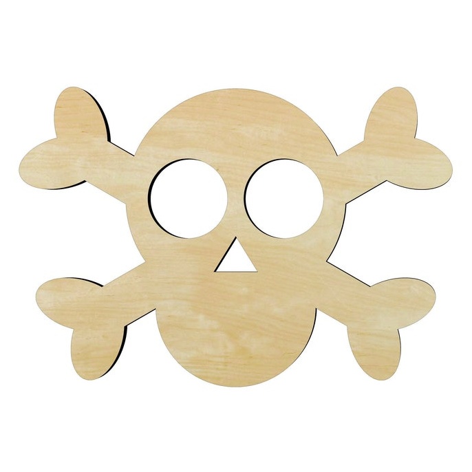 2"-20" Skull and cross bonesor un Wood Cutout - wood cutout by Growing Tree Gallery