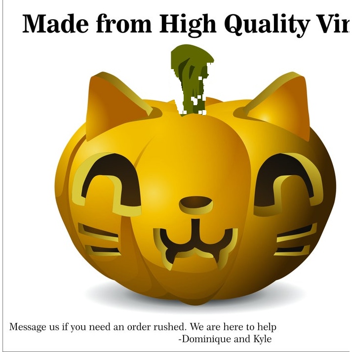 2"- 28" Cat Pumpkin Decal- Laptop sticker - Outdoor Vinyl - Car Decal - vinyl decal by Growing Tree Gallery