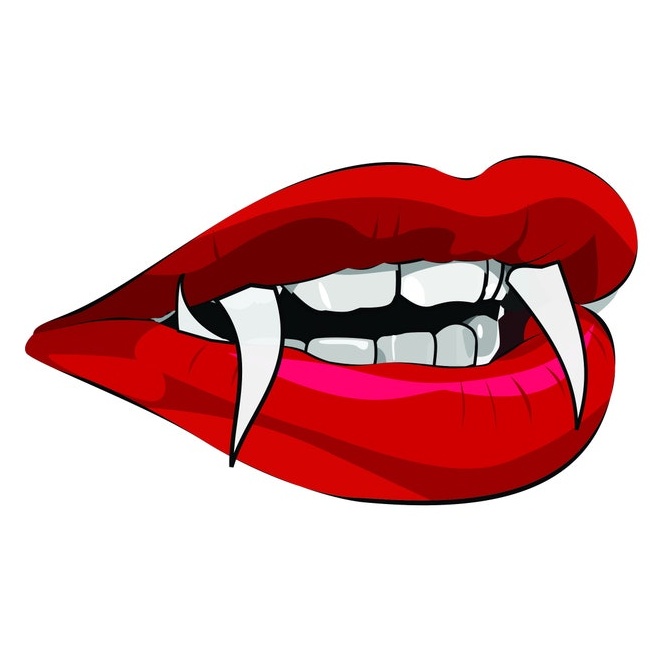 2"- 28" Vampire Lips Decal- Laptop sticker - Outdoor Vinyl - Car Decal - vinyl decal by Growing Tree Gallery