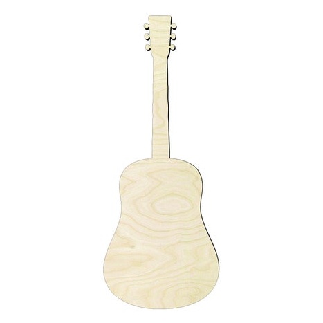 Acoustic Guitar -Multiple Sizes Wood Cutout - wood cutout by Growing Tree Gallery