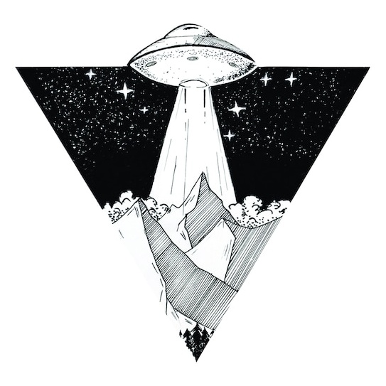 Alien Spaceship Decal- Laptop sticker - Outdoor Vinyl - Car Decal - vinyl decal by Growing Tree Gallery