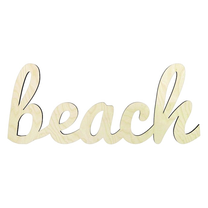 Beach cursive word cutout - wood cutout by Growing Tree Gallery