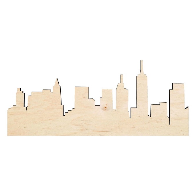 Brooklyn Skyline -Multiple Sizes Wood Cutout - wood cutout by Growing Tree Gallery