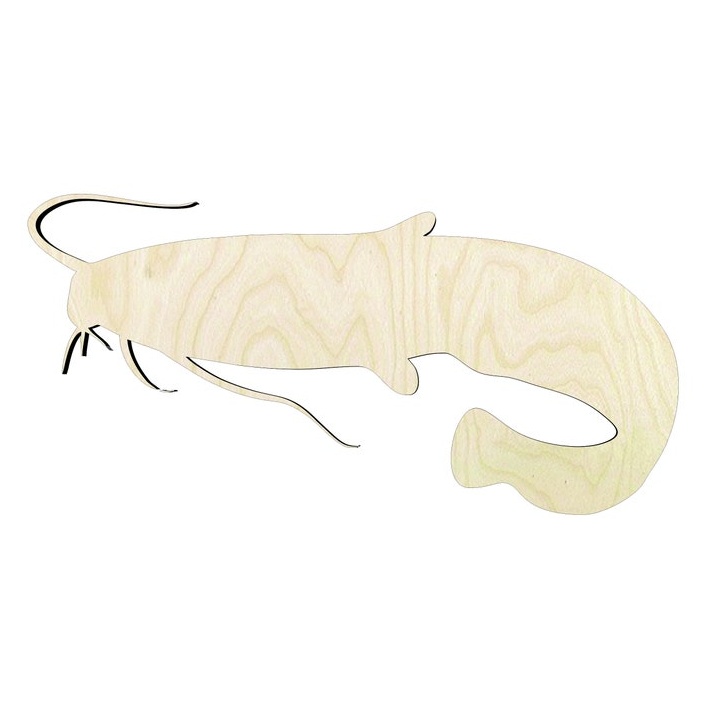 Catfish -Multiple Sizes Wood Cutout - wood cutout by Growing Tree Gallery