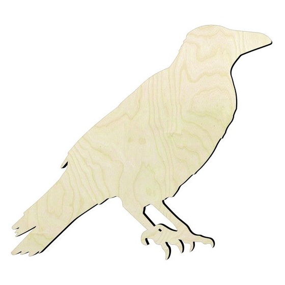Crow -Multiple Sizes Wood Cutout - wood cutout by Growing Tree Gallery