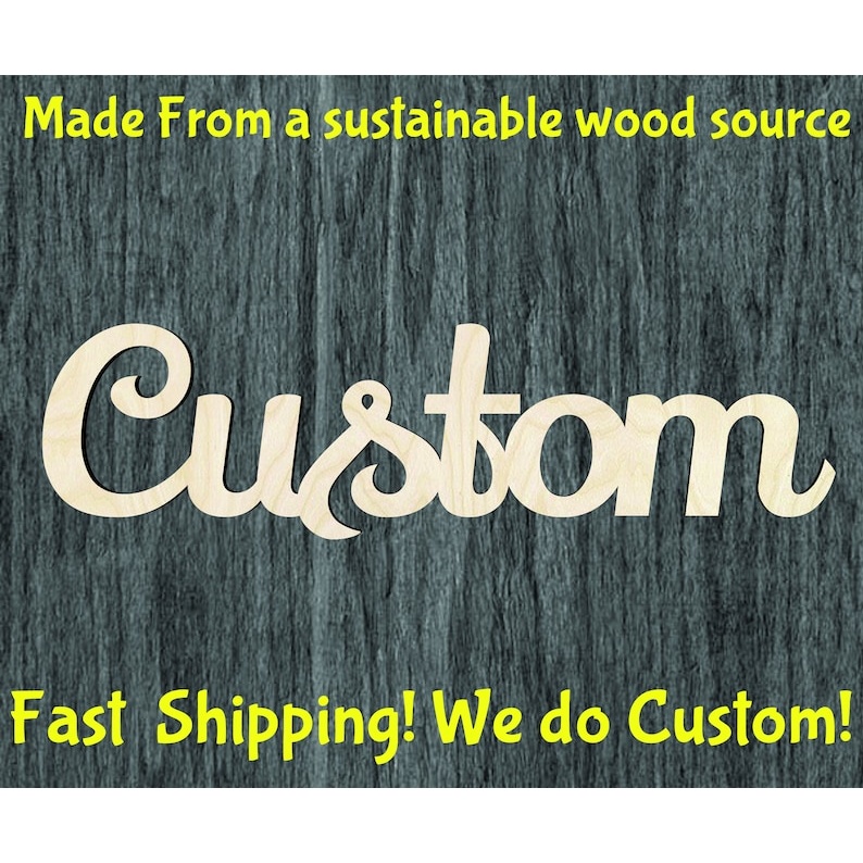 Custom Script word cutout - Multiple Sizes - wood cutout by Growing Tree Gallery