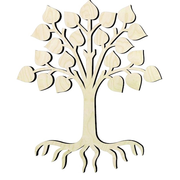 Family Tree -Multiple Sizes Wood Cutout - wood cutout by Growing Tree Gallery