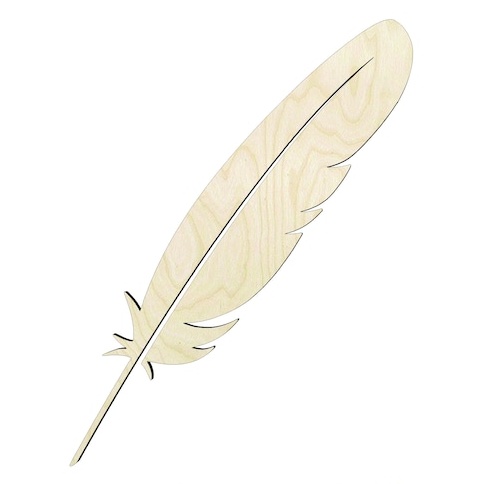 Feather - Multiple Sizes wood Wood Cutout - wood cutout by Growing Tree Gallery