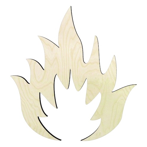 Fire - Multiple Sizes symbol Wood Cutout - wood cutout by Growing Tree Gallery