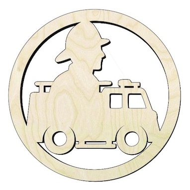 Firefighter Wood Cutout - wood cutout by Growing Tree Gallery