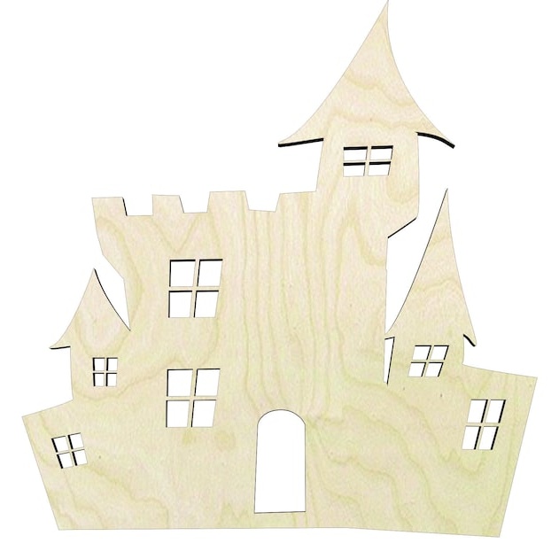 Haunted house -Multiple Sizes Wood Cutout - wood cutout by Growing Tree Gallery