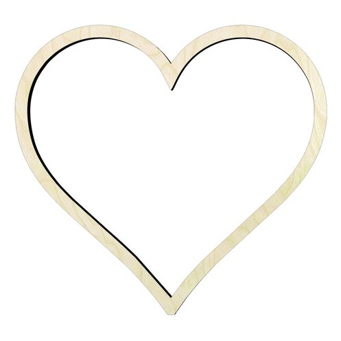 Heart -Multiple Sizes Wood Cutout - wood cutout by Growing Tree Gallery