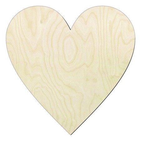 Heart -Multiple Sizes Wood Cutout - wood cutout by Growing Tree Gallery