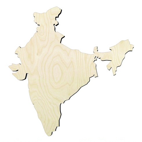 India -Multiple Sizes Wood Cutout - wood cutout by Growing Tree Gallery