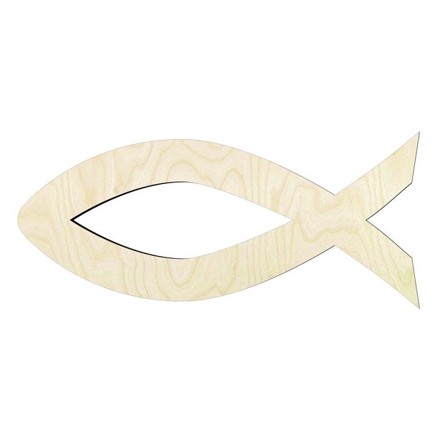 Jesus Fish Multiple Sizes Wood Cutout - wood cutout by Growing Tree Gallery