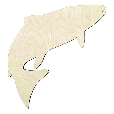 Jumping fish -Multiple Sizes Wood Cutout - wood cutout by Growing Tree Gallery