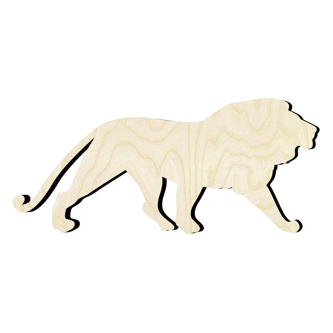 Lion -Multiple Sizes Wood Cutout - wood cutout by Growing Tree Gallery