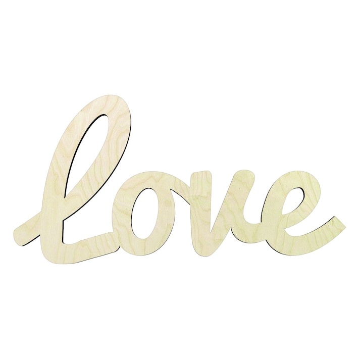 Love Script - Multiple Sizes word cutout - wood cutout by Growing Tree Gallery