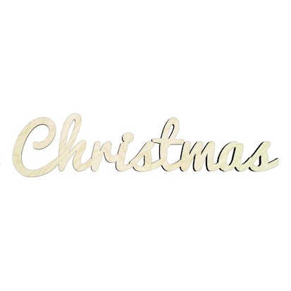 Merry Christmas - Multiple Sizes cursive word cutout - wood cutout by Growing Tree Gallery