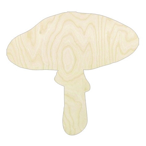 Mushroom #4 -Multiple Sizes Wood Cutout - wood cutout by Growing Tree Gallery