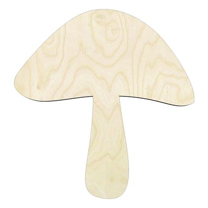 Mushroom #5 -Multiple Sizes Wood Cutout - wood cutout by Growing Tree Gallery
