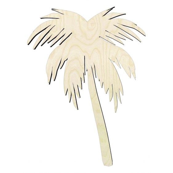 Palm Tree -Multiple Sizes Wood Cutout - wood cutout by Growing Tree Gallery