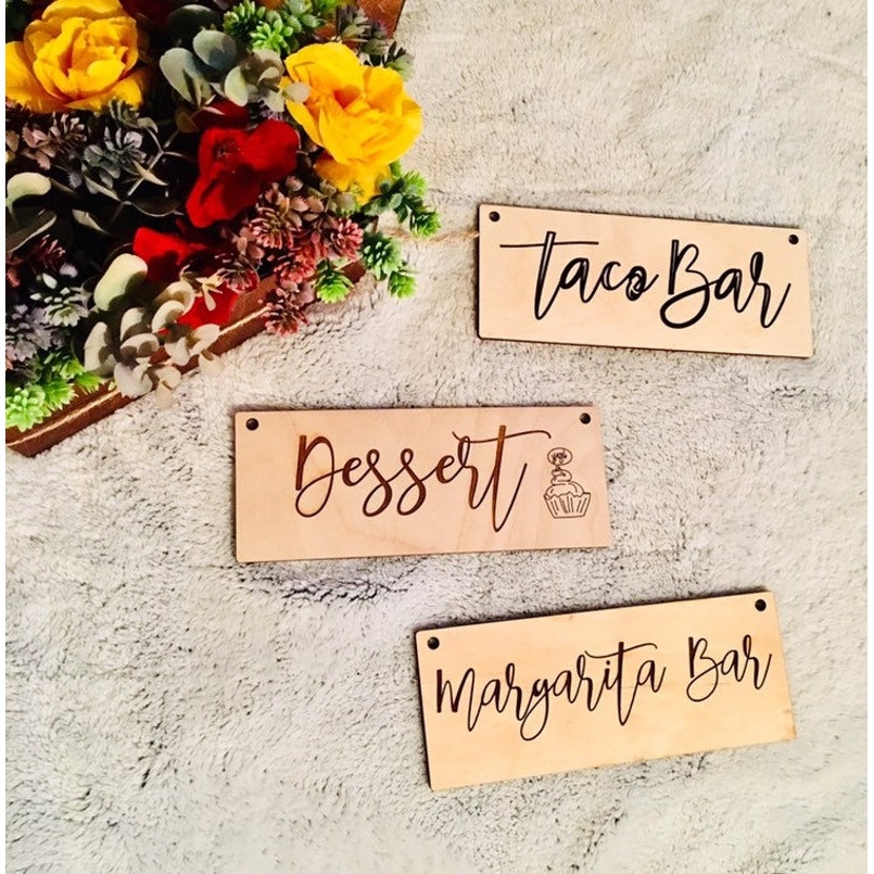 Party sign Wood Cutout - wood cutout by Growing Tree Gallery