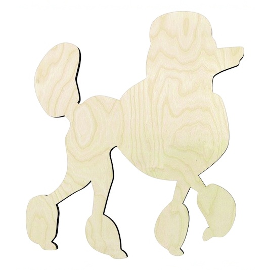 Poodle - Multiple Sizes wood Wood Cutout - wood cutout by Growing Tree Gallery