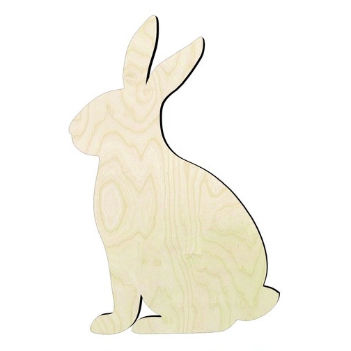 Rabbit #2 -Multiple Sizes Wood Cutout - wood cutout by Growing Tree Gallery