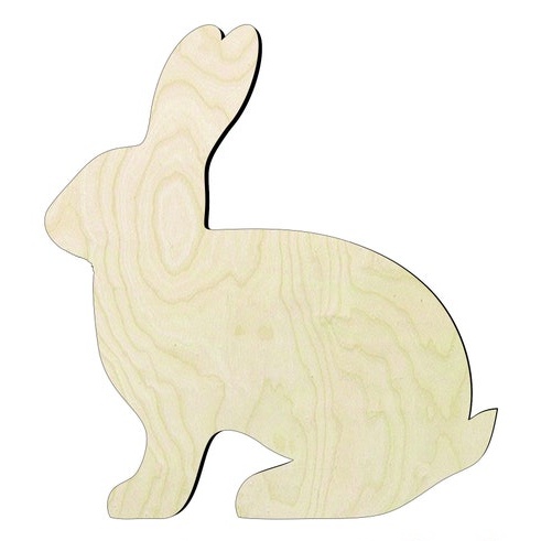 Rabbit #3 -Multiple Sizes Wood Cutout - wood cutout by Growing Tree Gallery