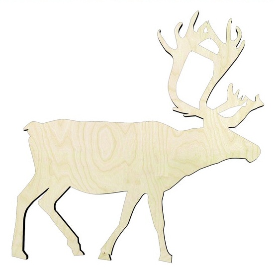 Reindeer - Multiple Sizes #2 Wood Cutout - wood cutout by Growing Tree Gallery