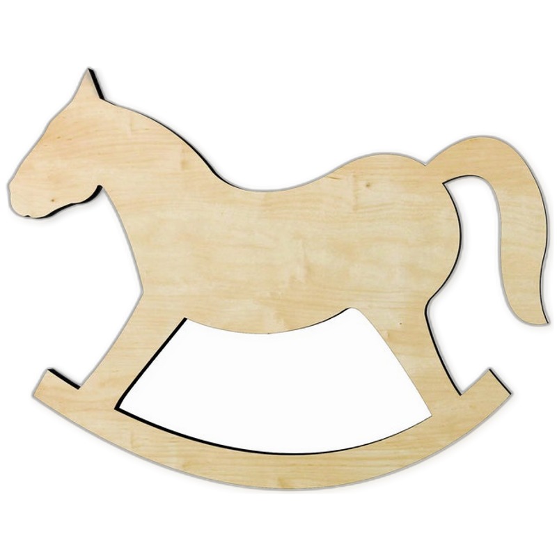 Rocking Horse Wood Cutout - wood cutout by Growing Tree Gallery