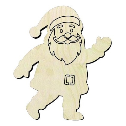 Santa Wood Cutout β’ Christmas Craft Shape β’ 1/8β Baltic Birch β’DIY Ornament β’ Holiday DIY Decor - wood cutout by Growing Tree Gallery