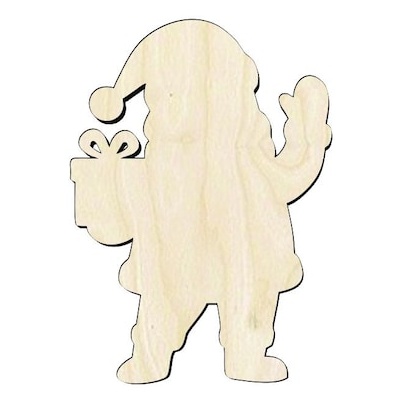 Santa Wood Cutout β’ Christmas Craft Shape β’ 1/8β Baltic Birch β’DIY Ornament β’ Holiday DIY Decor - wood cutout by Growing Tree Gallery