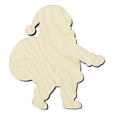 Santa Wood Cutout • Christmas Craft Shape • 1/8” Baltic Birch •DIY Ornament • Holiday DIY Decor - wood cutout by Growing Tree Gallery