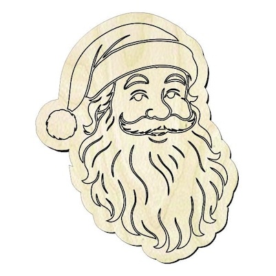Santa Wood Cutout • Christmas Craft Shape • 1/8” Baltic Birch •DIY Ornament • Holiday DIY Decor - wood cutout by Growing Tree Gallery