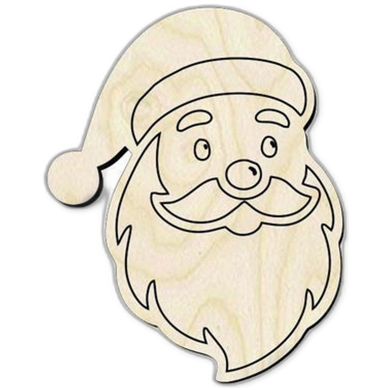 Santa Wood Cutout - Christmas Craft Shape - wood cutout by Growing Tree Gallery