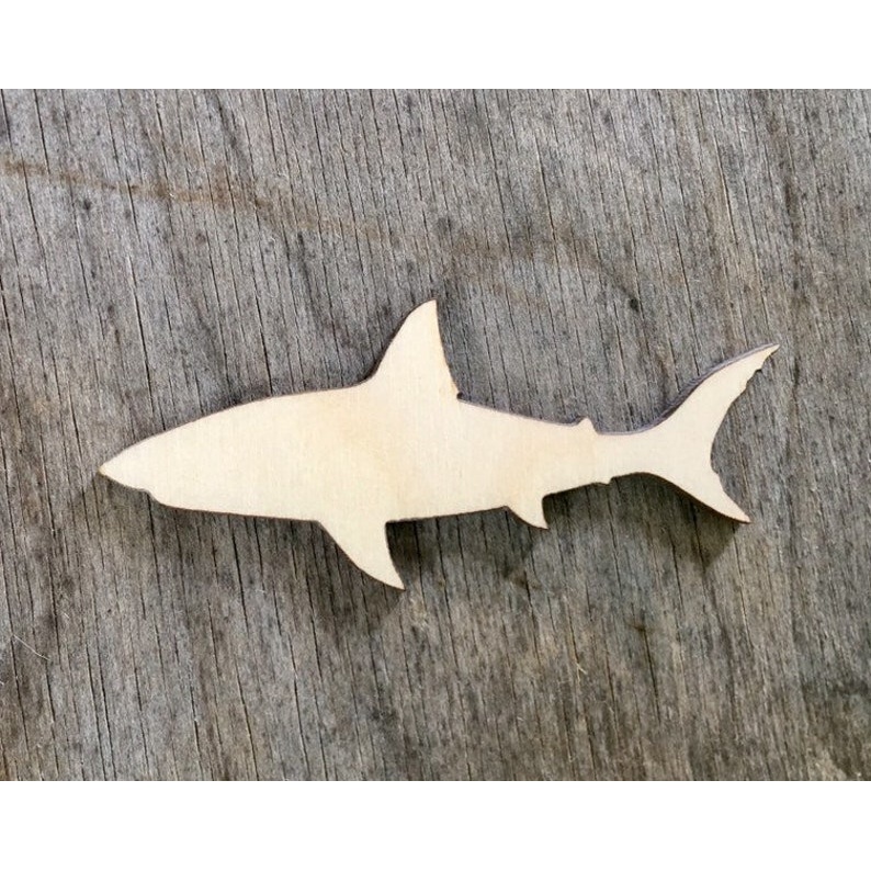 Shark -Multiple Sizes Wood Cutout - wood cutout by Growing Tree Gallery