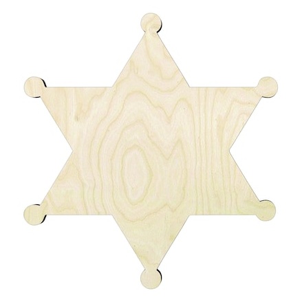 Sheriff badge Multiple Sizes Wood Cutout - wood cutout by Growing Tree Gallery