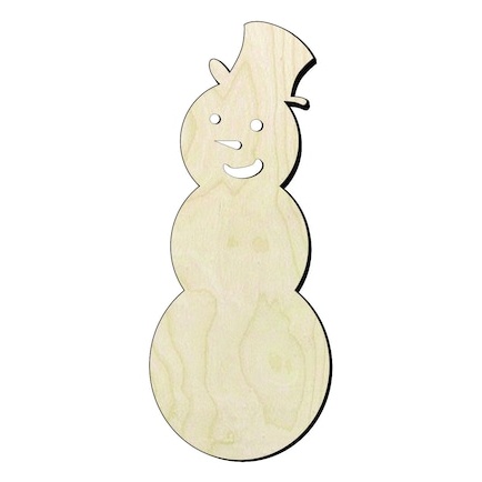 Snowman#2 wood cutout - wood cutout by Growing Tree Gallery
