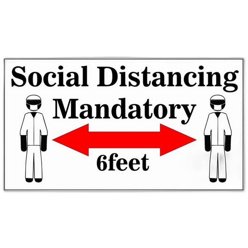 Social Distancing Decal - indoor/outdoor Vinyl - Work Decal - vinyl decal by Growing Tree Gallery