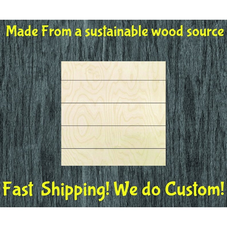 Square wood shiplap cutout -Multiple Sizes - wood cutout by Growing Tree Gallery
