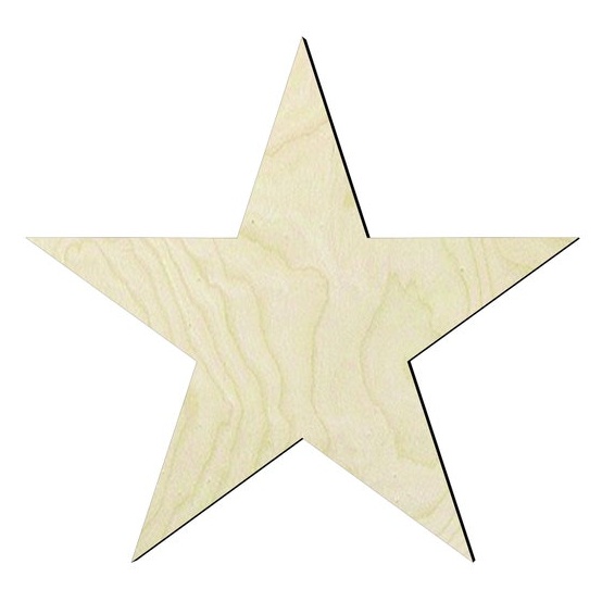 Star -Multiple Sizes Wood Cutout - wood cutout by Growing Tree Gallery