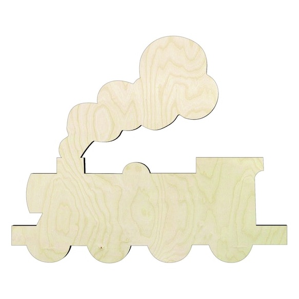 Train -Multiple Sizes#2 Wood Cutout - wood cutout by Growing Tree Gallery