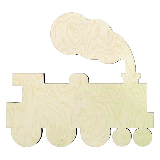 Train -Multiple Sizes Wood Cutout - wood cutout by Growing Tree Gallery